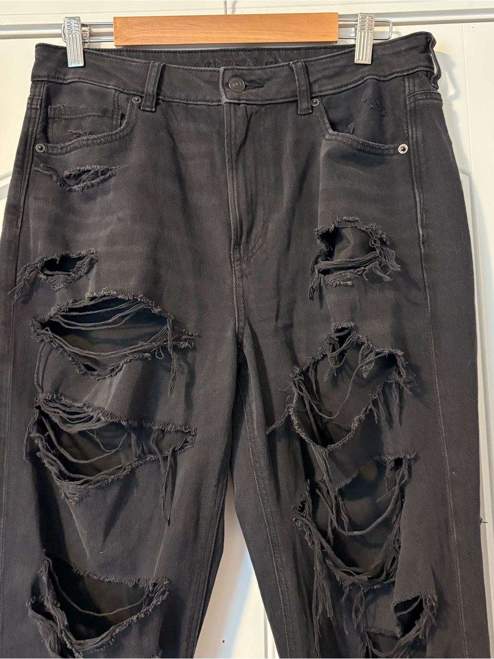 Black Distressed Ripped Jeans - Picture 2 of 7